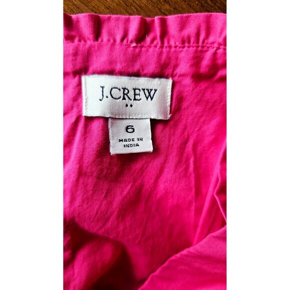 J. Crew Sleeveless Tiered Dress Ruffled Shirred Pockets, Pink, Feminine, Sz 6 - Picture 7 of 9